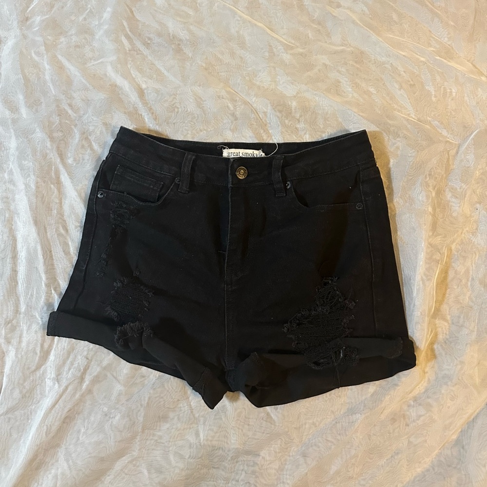 Free People Black Denim Shorts